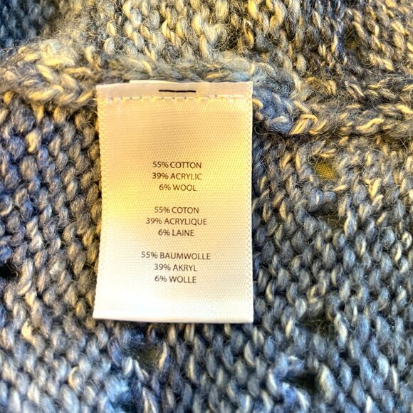 Noble Outfitters Denver Pointelle Pullover Sweater LARGE Blue Coastal Cowgirl - Picture 10 of 11